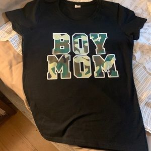 Woman’s Boy Mom camo tee